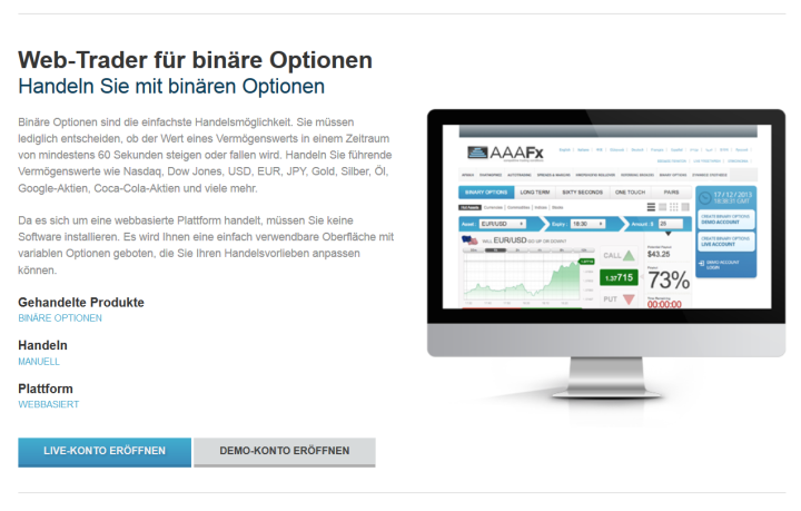 Der Web-Trader für Binäre Optionen im Überblick