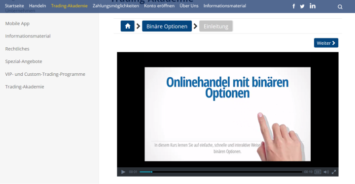 Ein Videokurs zum Binäroptionshandel