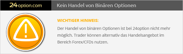 Der Binäre Optionen Handel ist beim Broker 24option nicht mehr möglich