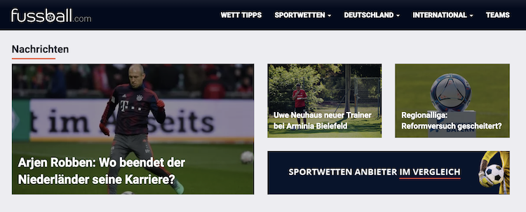 Fussball.com Webseite